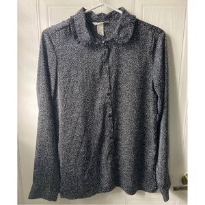 Black & white cute collar blouse